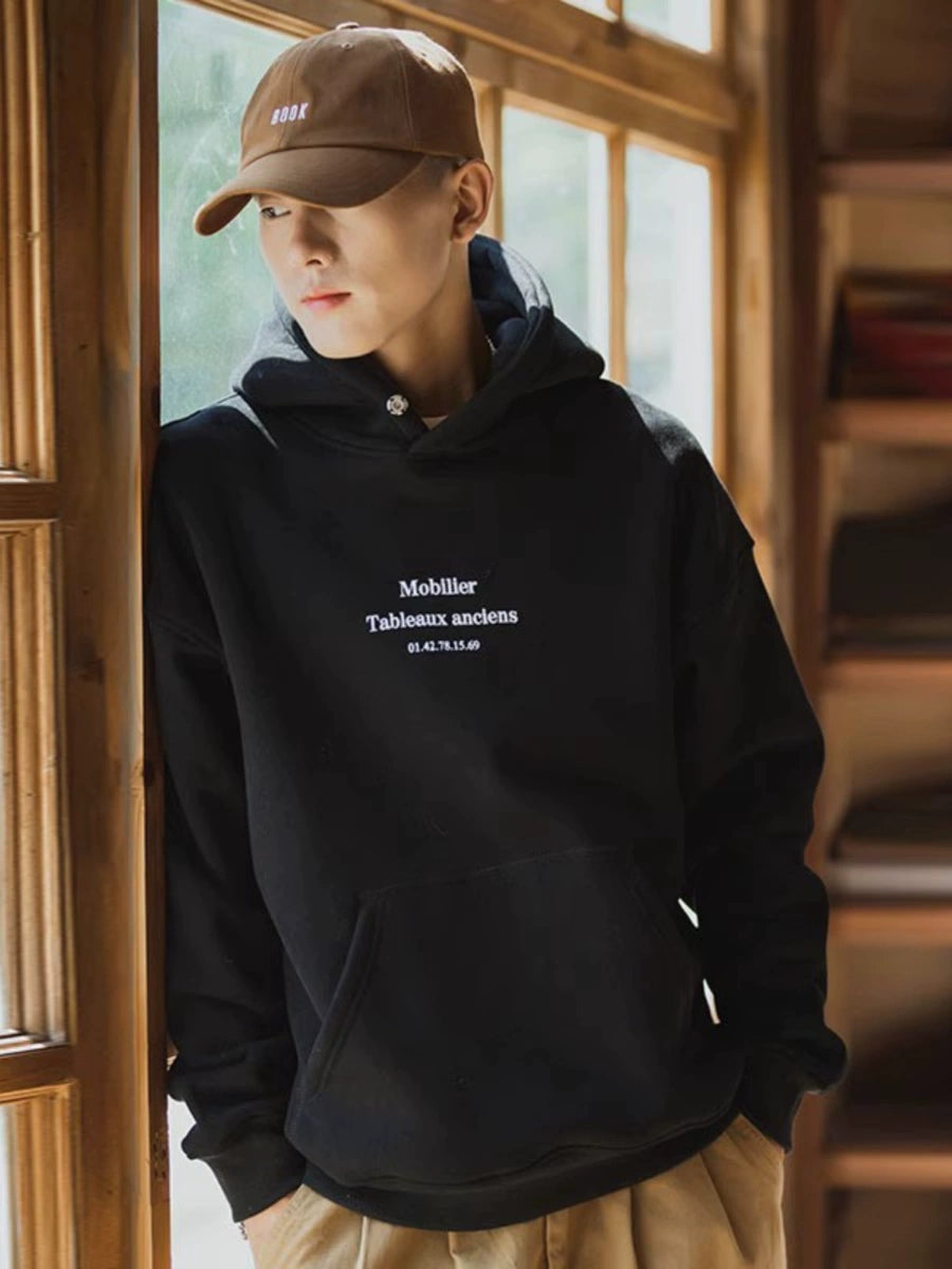 Men's Cotton Oversized Casual Hoodie Sweatshirt for Layering in Spring Streetwear Fall Travel and Weekend Everyday
