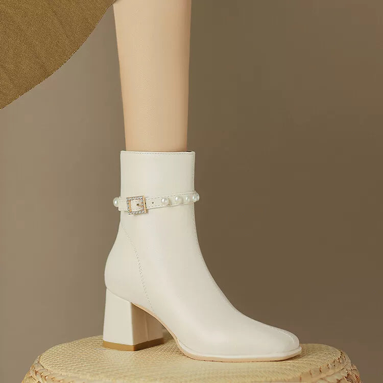 Women's Block Heel High Heel Retro Martin Combat Boots for Fall Outfits Streetwear Winter Office and Weekend Everyday Wear