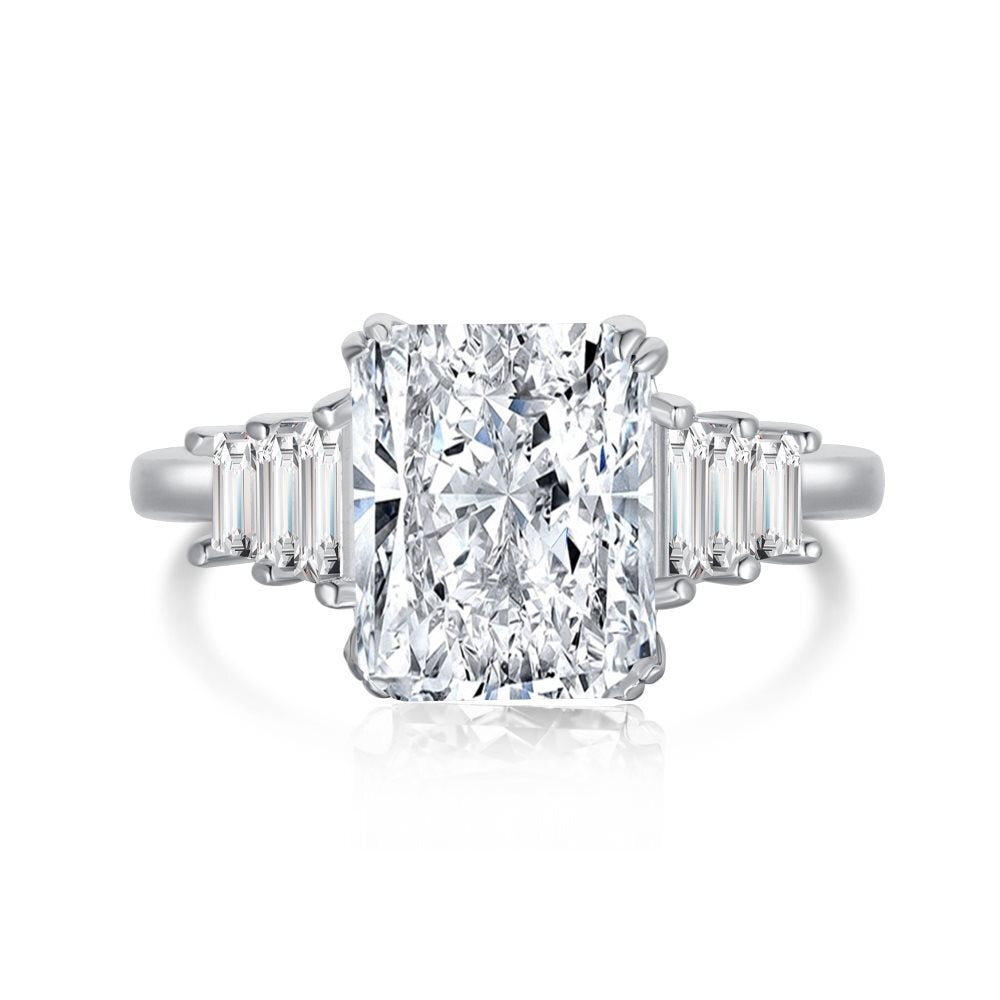 Cubic zirconia French-inspired ring by Yoshan, detail view 7