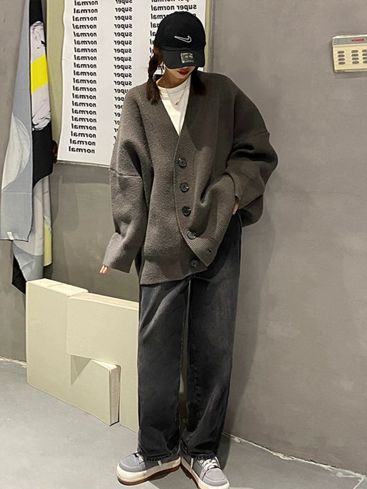 Women's Knit Black Plus Size Oversized Slim-fit Hoodie Cardigan Open-front Sweatshirt Jacket for Office Outfits Fall Spring Travel Slimming Everyday Date Night