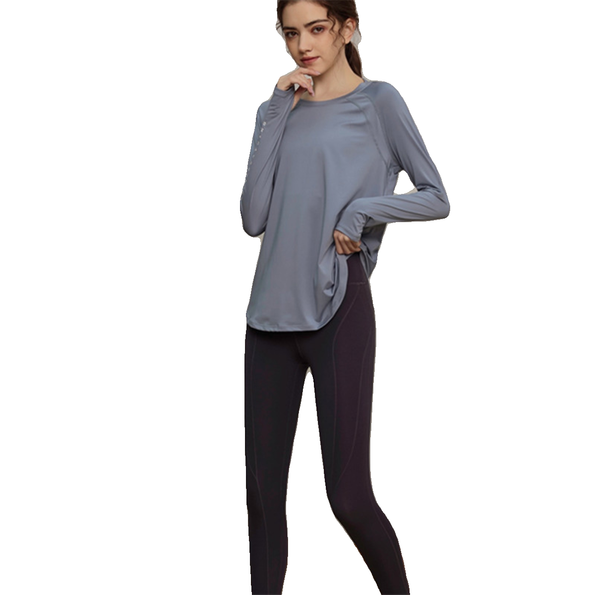 Women's Breathable Oversized Slim-fit Long Sleeve Yoga Top Stretch Training Gym Top Leggings for Date Night Travel Everyday Slimming Weekend Holiday Party