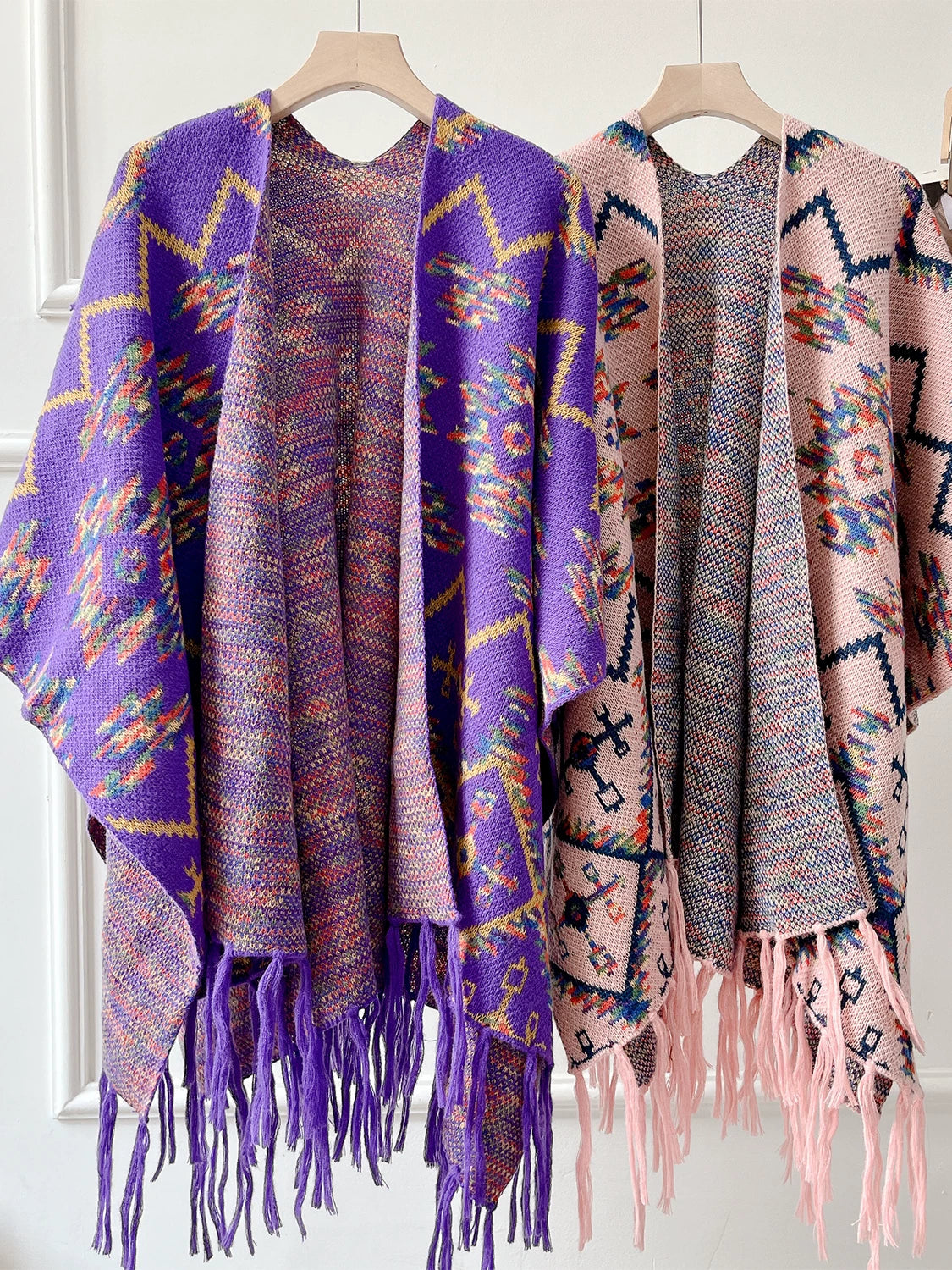 Women's Ethnic Boho Fall Winter Fleece-Lined Oversized Casual Knit Shawl Scarf Wrap Layering for Office and Travel Evening Gift