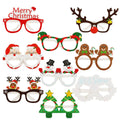3D Christmas Party Glasses Set of 9, Santa Snowman and Reindeer Photo Props for Adults and Kids