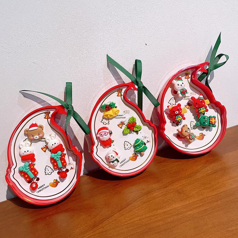 Christmas Ring Set, Santa, Snowman and Reindeer Rings, 8-Piece Assorted Holiday Party Favor Pack, Stocking Stuffers and Gift Exchange Present for Kids and Adult