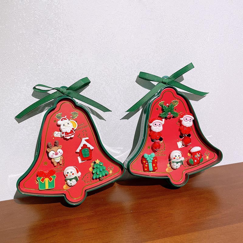Christmas Ring Set, Santa, Snowman and Reindeer Rings, 8-Piece Assorted Holiday Party Favor Pack, Stocking Stuffers and Gift Exchange Present for Kids and Adult