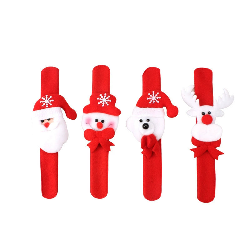 LED Santa Slap Bracelet, Light-Up Christmas Party Favor and Fun Holiday Gift for Kids