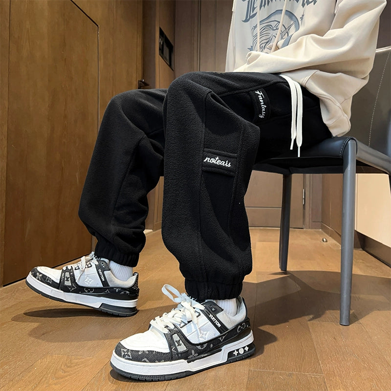 Men's Fall Winter Oversized Casual Straight Pants Wide-Leg for Office Outfits Business Work Travel Comfort Weekend