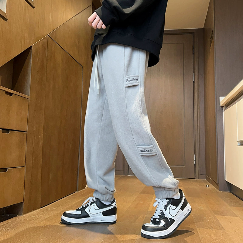 Men's Fall Winter Oversized Casual Straight Pants Wide-Leg for Office Outfits Business Work Travel Comfort Weekend