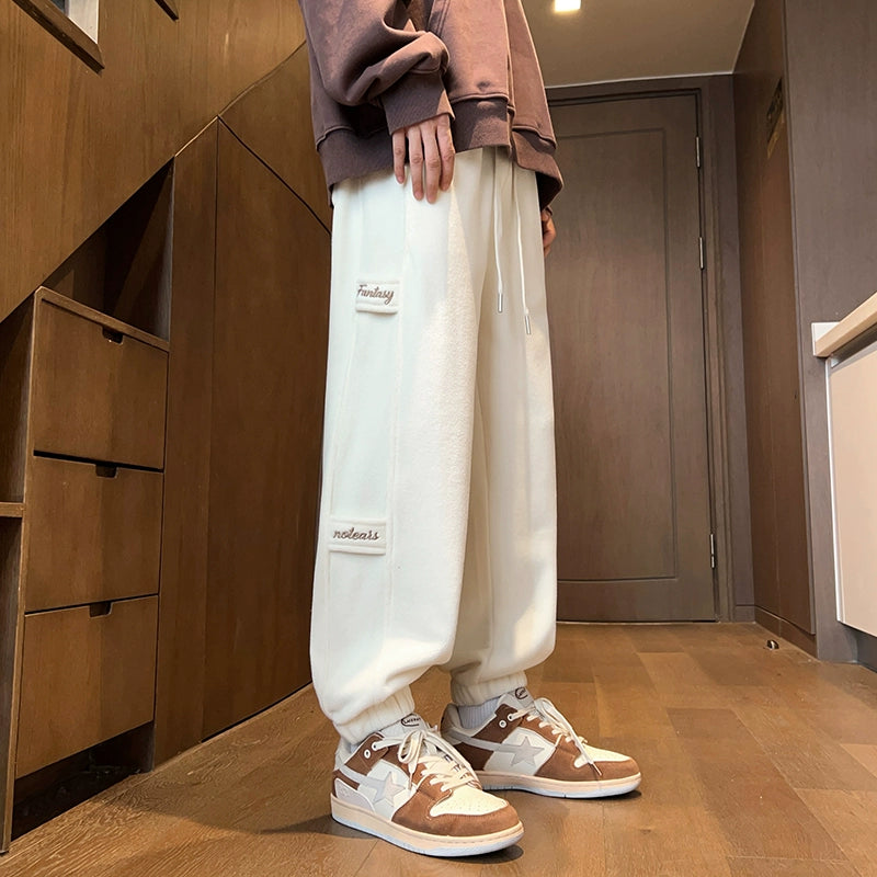 Men's Fall Winter Oversized Casual Straight Pants Wide-Leg for Office Outfits Business Work Travel Comfort Weekend