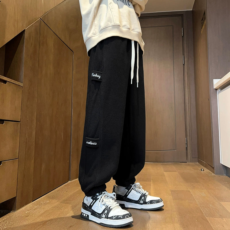 Men's Fall Winter Oversized Casual Straight Pants Wide-Leg for Office Outfits Business Work Travel Comfort Weekend