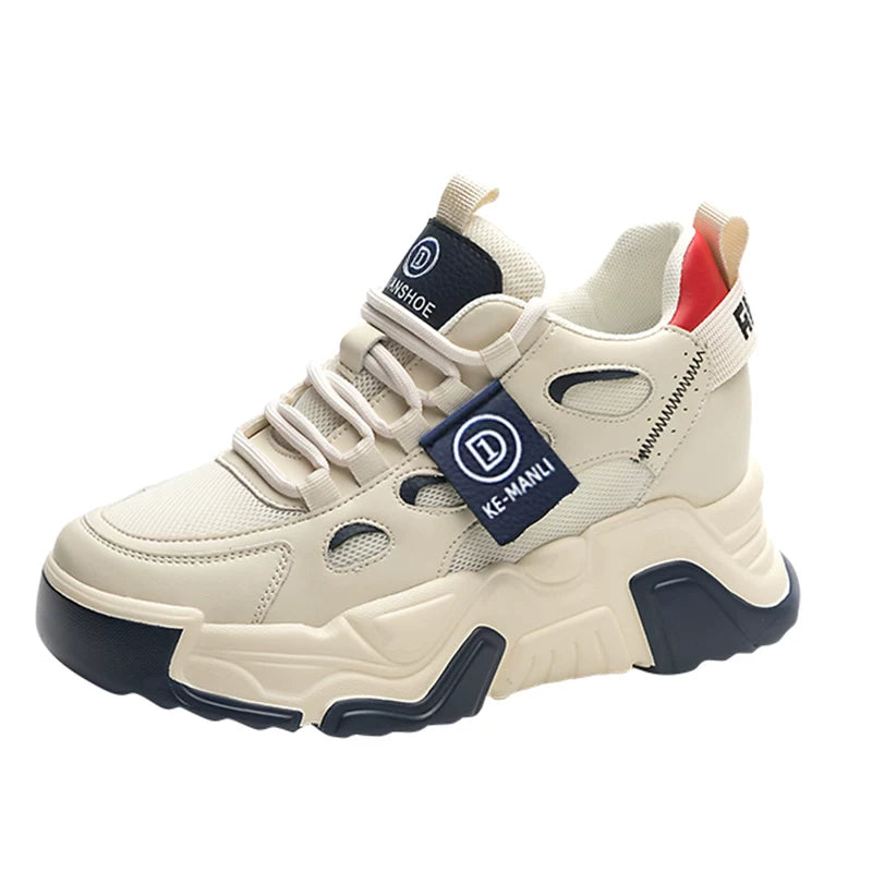 Hidden Lift Chunky Sole Petite Dad Sneakers for Women
