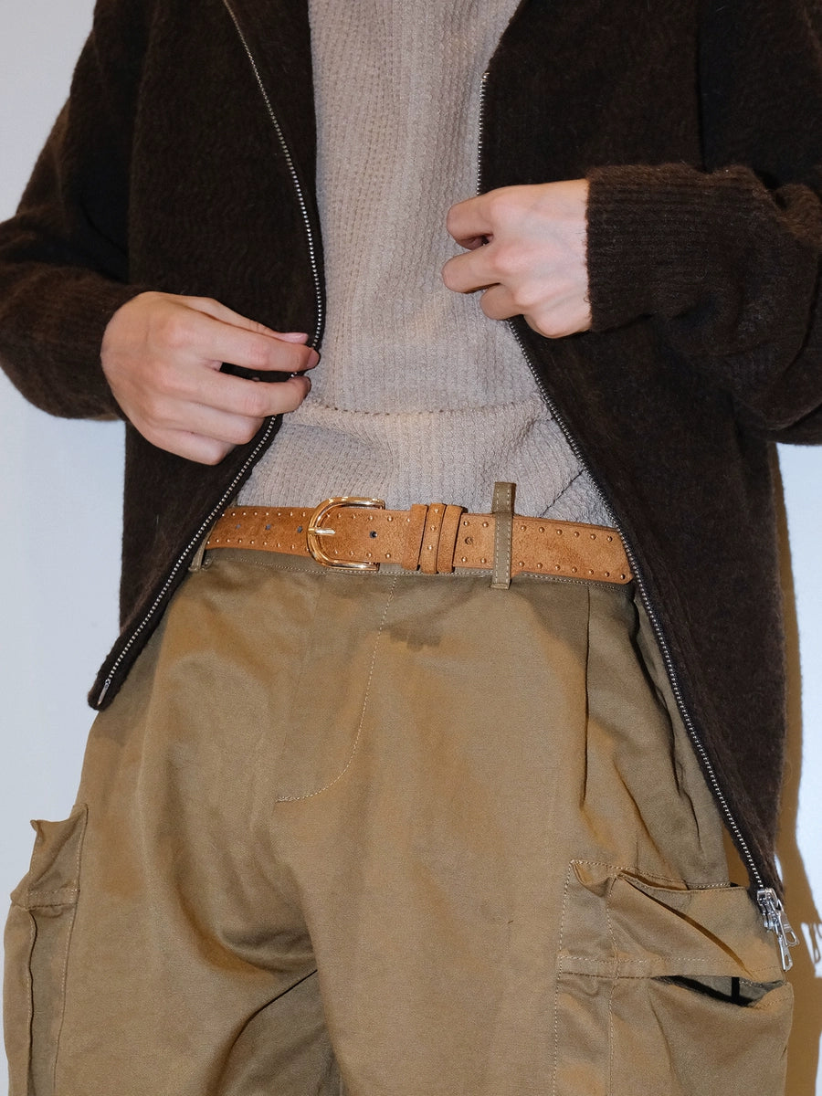Women's Studded Brown Casual Waist Belt for Date Night Gift Party Designer Versatile Office Everyday
