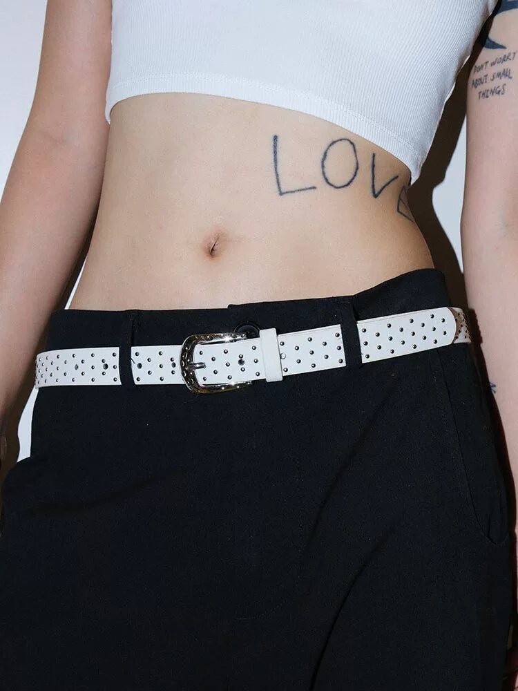 Women's Studded Brown Casual Waist Belt for Date Night Gift Party Designer Versatile Office Everyday