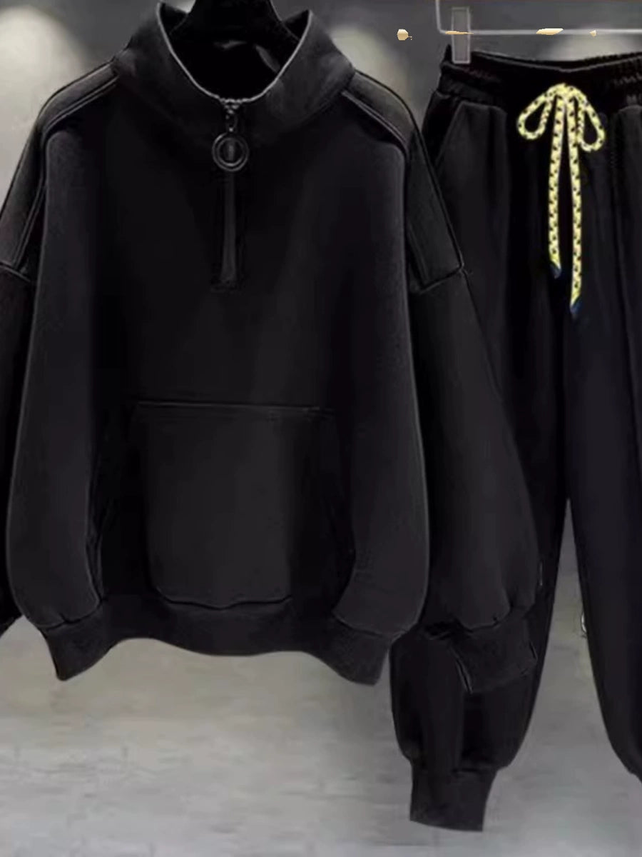 Men's Turtleneck Fall Winter Fleece-Lined Oversized Korean-Style Casual Hoodie Sweatshirt for Layering in Spring Streetwear Travel and Weekend