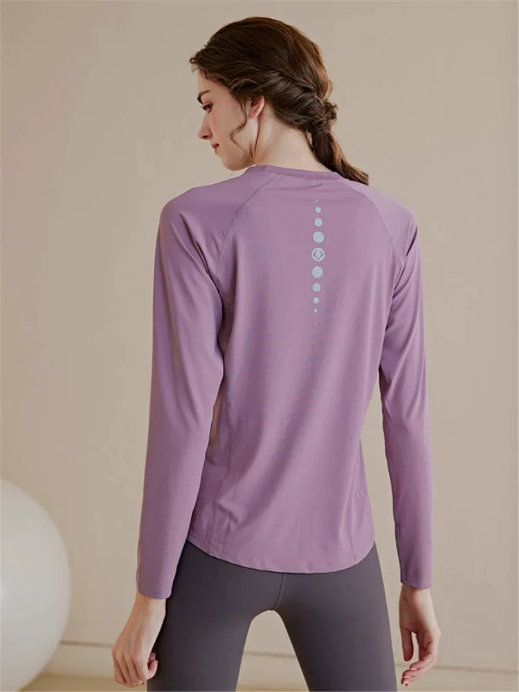 Women's Fall Winter Breathable Oversized Slim-fit Long Sleeve Yoga Top Stretch Training Gym Top Leggings Travel Everyday Slimming Weekend