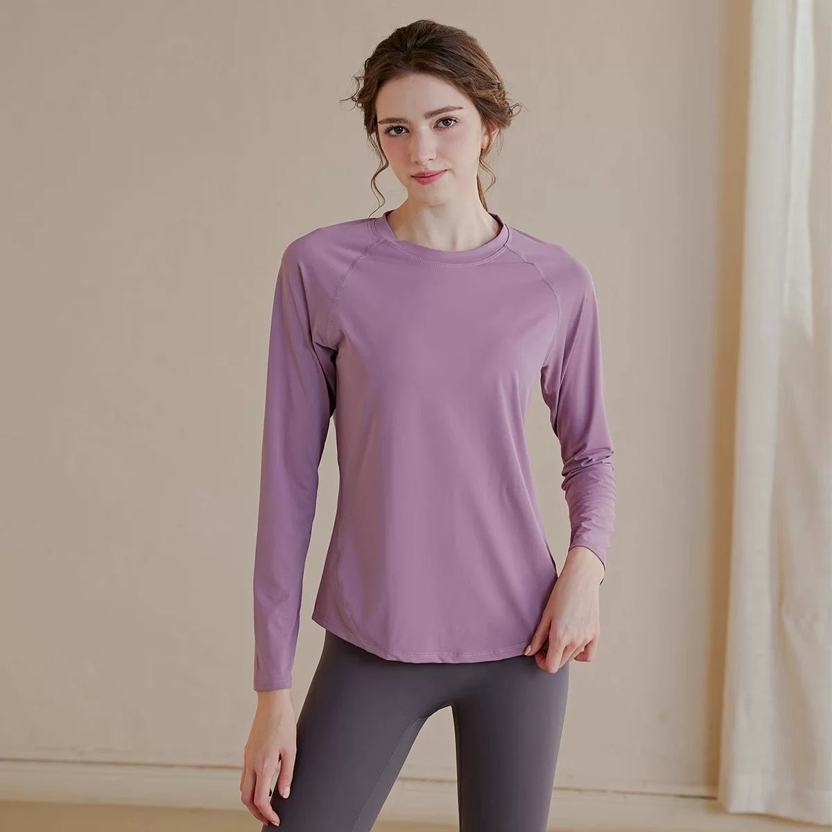Women's Fall Winter Breathable Oversized Slim-fit Long Sleeve Yoga Top Stretch Training Gym Top Leggings Travel Everyday Slimming Weekend