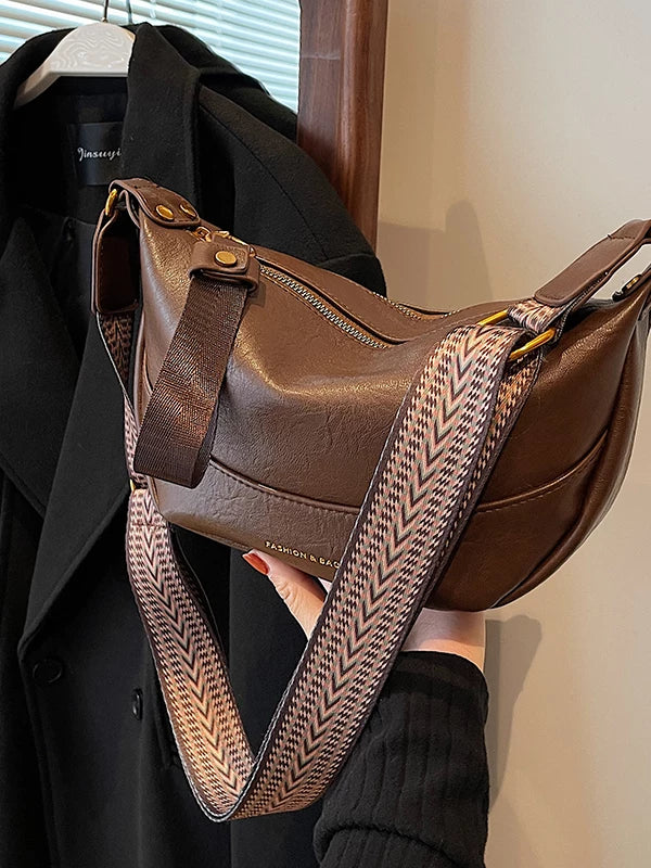 Women's Leather Dumpling Bag Crossbody Purse for Travel and Sightseeing Everyday Casual Streetwear Date Night Office