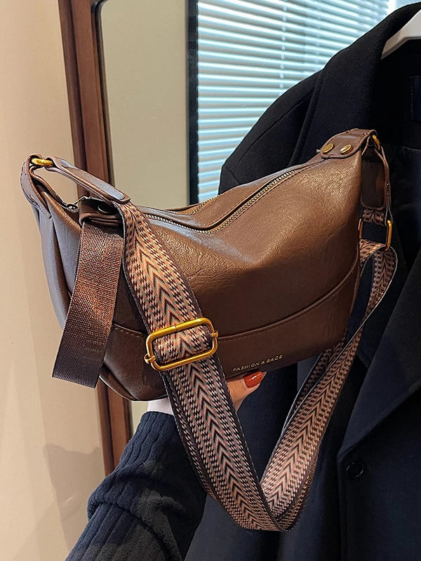 Women's Leather Dumpling Bag Crossbody Purse for Travel and Sightseeing Everyday Casual Streetwear Date Night Office