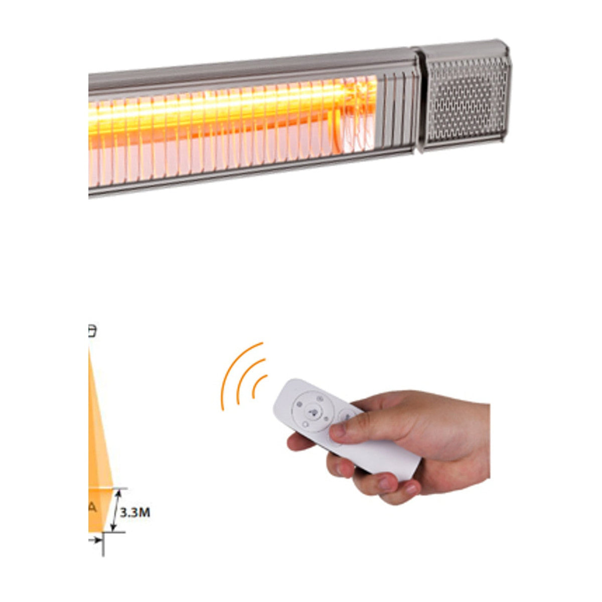 Nordica NHWS-2000 Wall-Mounted Electric Heater for Bedroom Home Office and Living Room