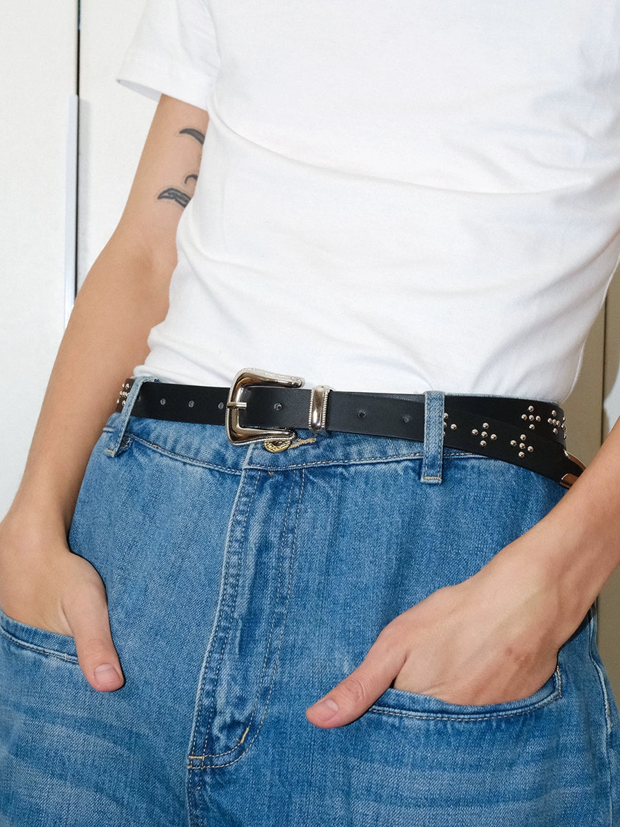 Women's Waist-defining Studded Slim-waist Slim-fit Dress Belt Waist-cinching Everyday Jeans for Date Night Gift Party Slimming Designer Versatile Office