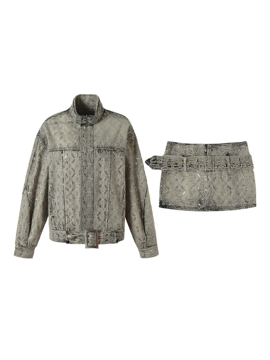 Women's Oxidized Washed Oversized Cropped Retro Jacket Casual Coat for Cold Weather Fall Travel Outdoor Holiday