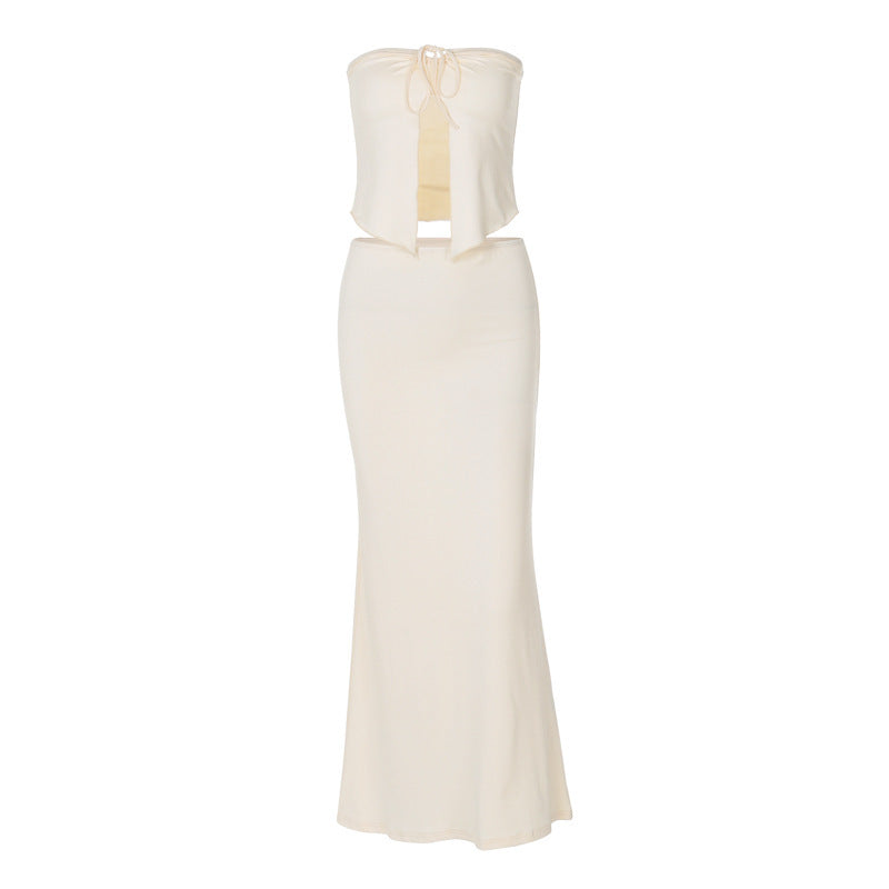 Women's Summer Slim-Fit Bodycon Maxi Two-Piece Set for Office Workwear Wedding Guest Business Casual Travel Weekend At Home