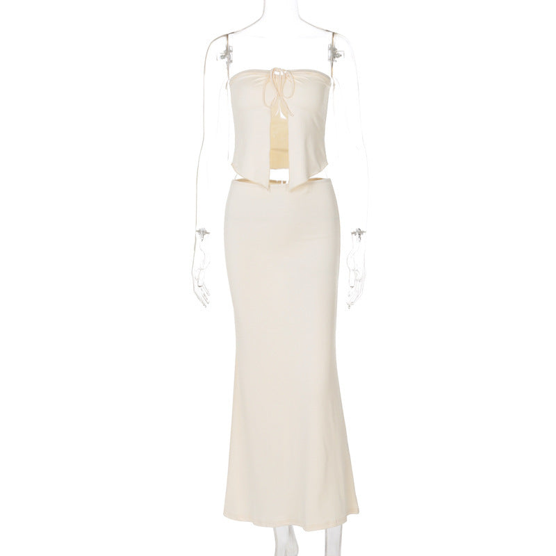 Women's Summer Slim-Fit Bodycon Maxi Two-Piece Set for Office Workwear Wedding Guest Business Casual Travel Weekend At Home