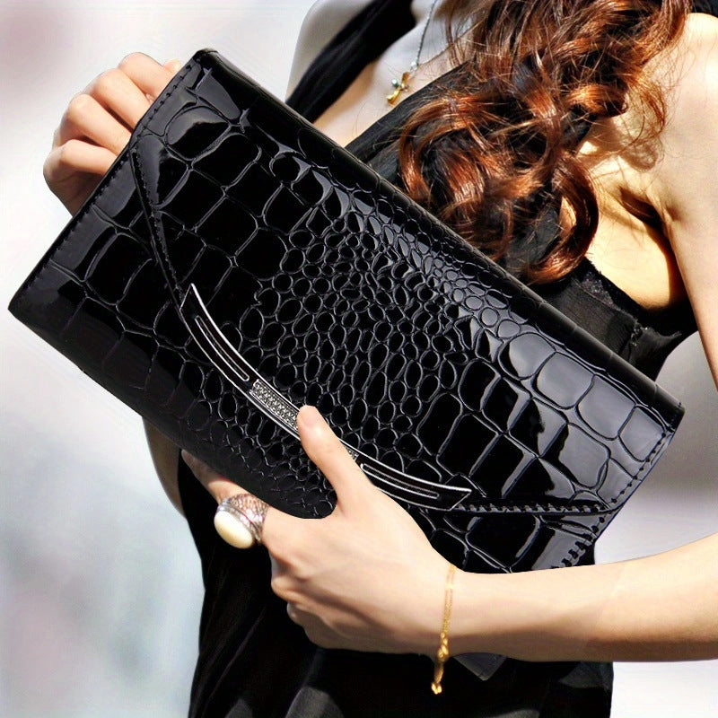 Women's Large-Capacity Patent Leather Bags Handbag for Work and Travel Office School Everyday Date Night
