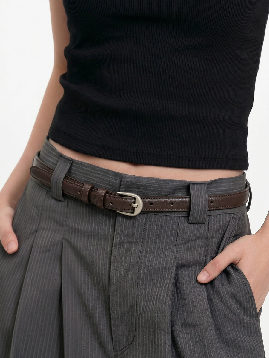 Women's Skinny Minimalist Leather Jeans Belt Casual Waist for Date Night Gift Party Designer Office Everyday