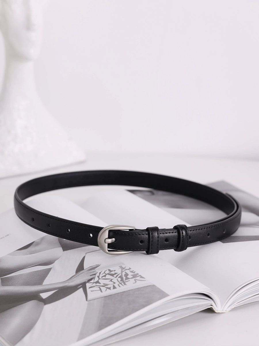 Women's Skinny Minimalist Leather Jeans Belt Casual Waist for Date Night Gift Party Designer Office Everyday