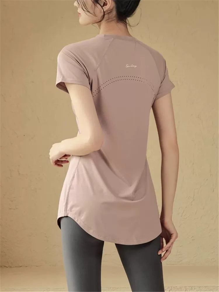 Women's Slim-fit Longline Midi Cropped Yoga Top Stretch Training Gym Top Leggings for Date Night Travel Everyday Slimming Weekend Holiday Party