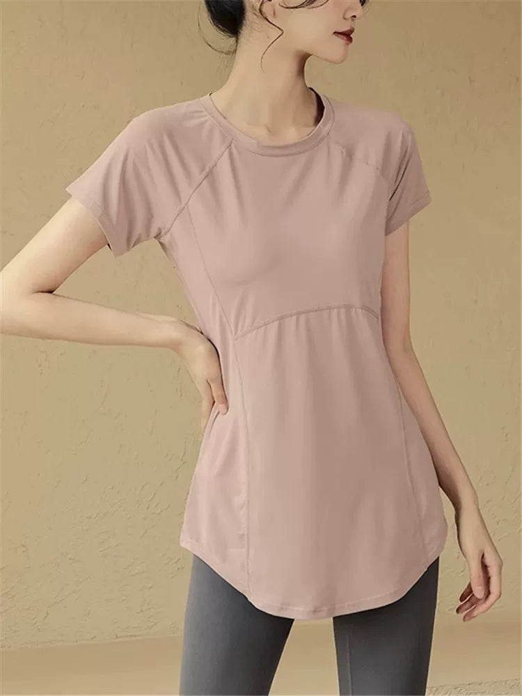 Women's Slim-fit Longline Midi Cropped Yoga Top Stretch Training Gym Top Leggings for Date Night Travel Everyday Slimming Weekend Holiday Party