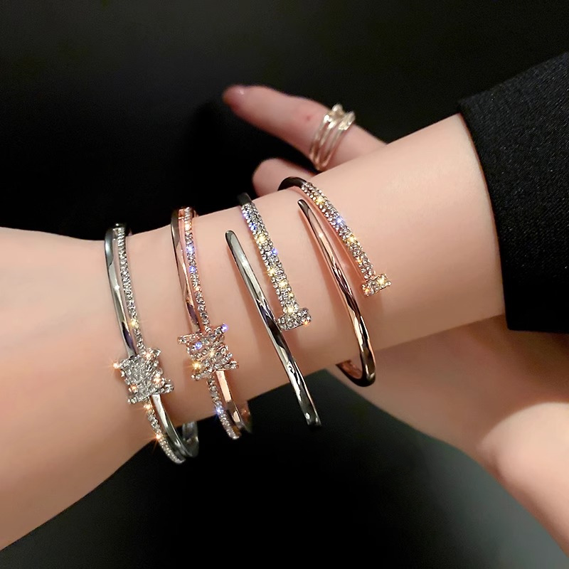 Crystal cuff bracelet by Yoshan, detail view 3