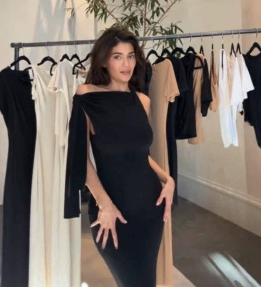 Women's Asymmetric Slim-fit Bodycon Maxi Dress Long Vacation Dress for Summer Travel Beach Wedding Guest Slimming Date Night Holiday Party