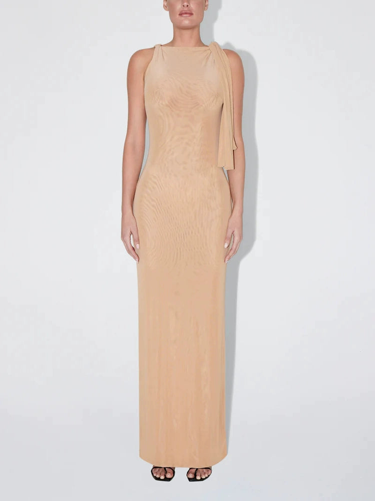 Women's Asymmetric Slim-fit Bodycon Maxi Dress Long Vacation Dress for Summer Travel Beach Wedding Guest Slimming Date Night Holiday Party