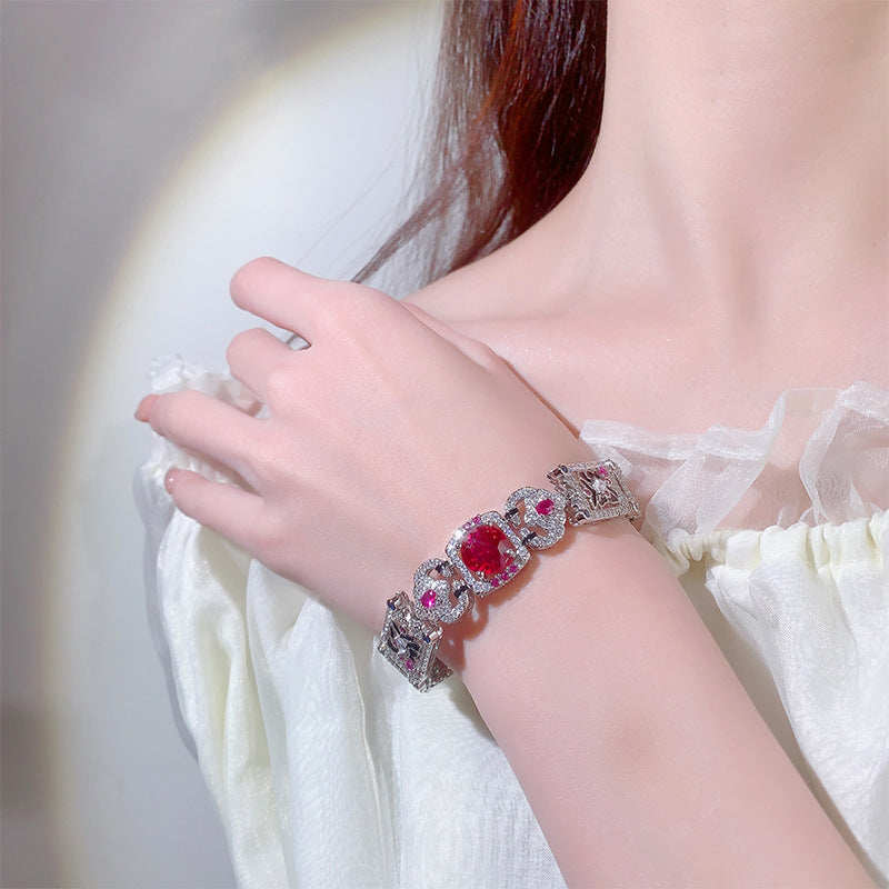 Cubic zirconia cuff bracelet by Yoshan