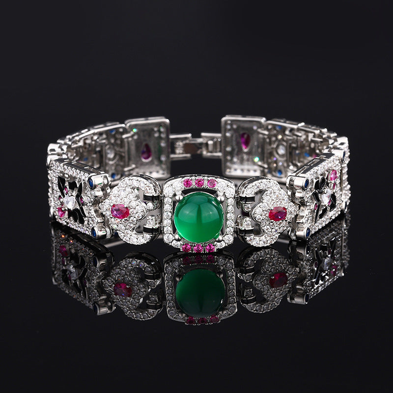 Cubic zirconia cuff bracelet by Yoshan, detail view 3