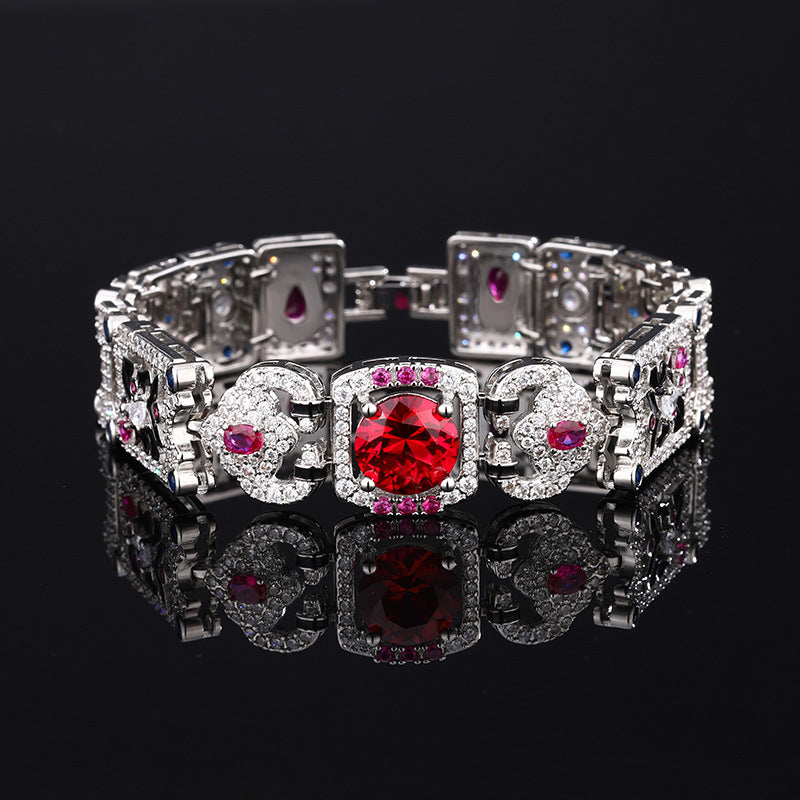 Cubic zirconia cuff bracelet by Yoshan, detail view 4
