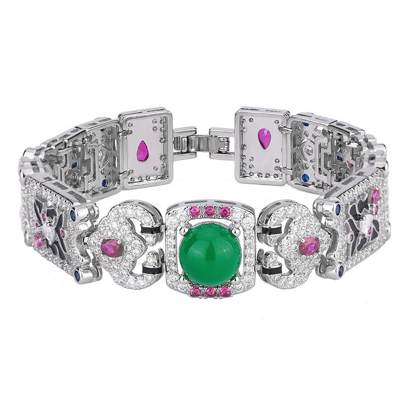 Cubic zirconia cuff bracelet by Yoshan, detail view 5