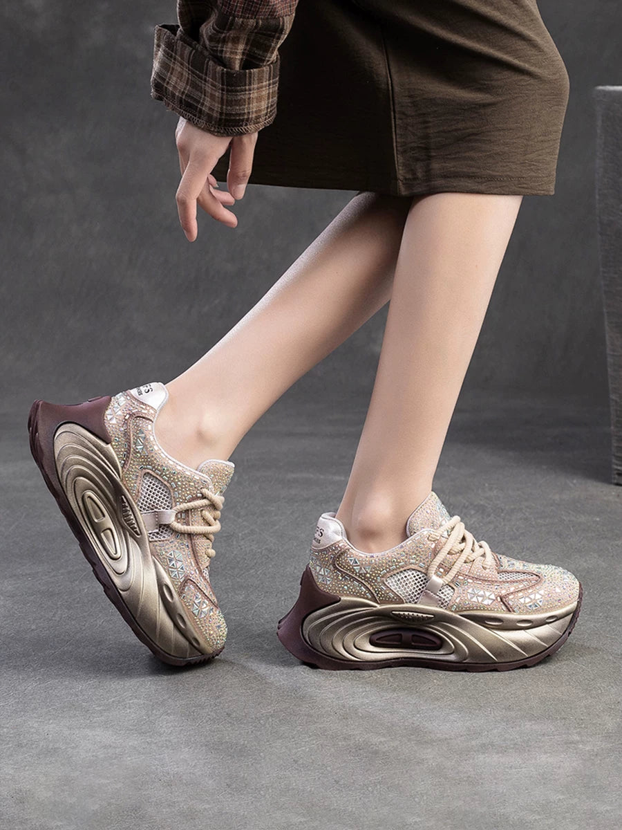 Chunky Sole Breathable Mesh Dad Sneakers for Women