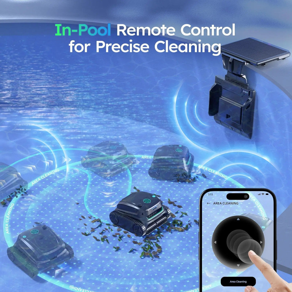 WYBOT S2 Solar with Charging Dock Robotic Pool Cleaner for Inground and Above Ground Home Swimming Pools