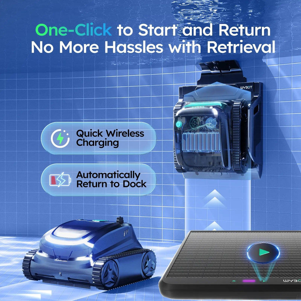 WYBOT S2 Solar with Charging Dock Robotic Pool Cleaner for Inground and Above Ground Home Swimming Pools