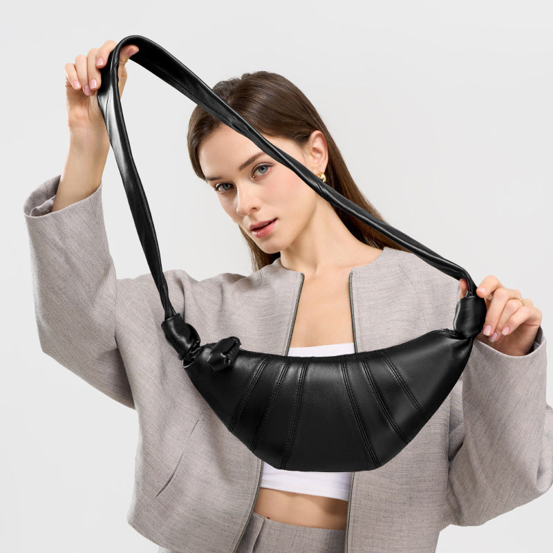 Women's Leather Dumpling Bag Crossbody Purse for Travel and Sightseeing Everyday Casual Streetwear Date Night Office