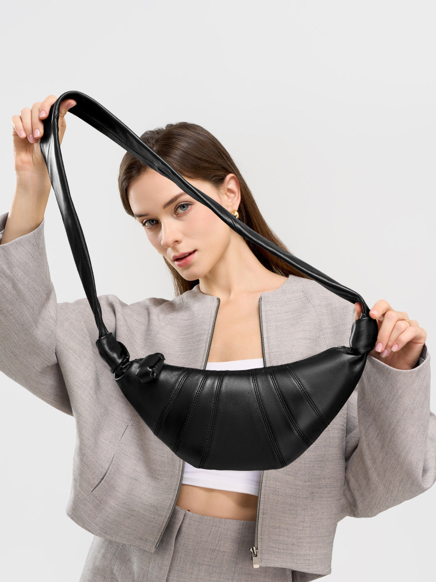 Women's Leather Dumpling Bag Crossbody Purse for Travel and Sightseeing Everyday Casual Streetwear Date Night Office