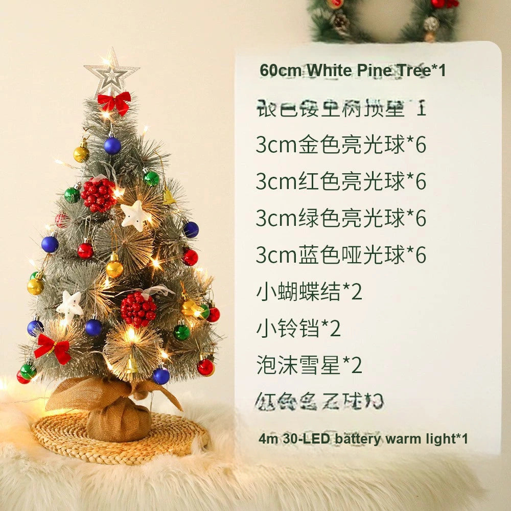Pre-Lit Artificial Christmas Tree Set, Flocked Holiday Tree with Stand for Home Mall and Window Decor
