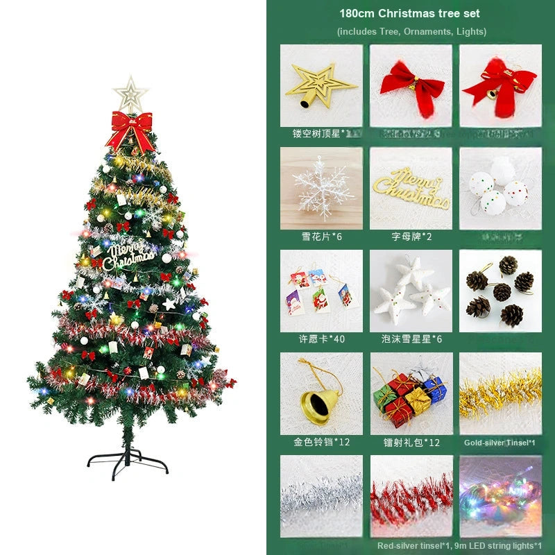 Pre-Lit Artificial Christmas Tree Set, Flocked Holiday Tree with Stand for Home Mall and Window Decor