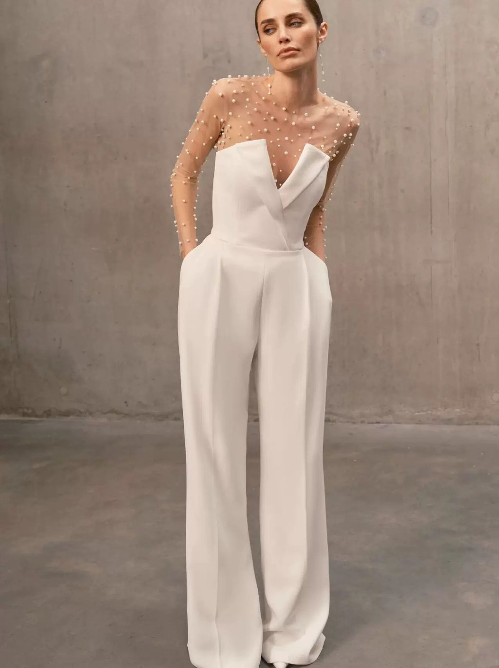 Women's White Breathable Mesh Long Sleeve Casual Evening Dress Formal Midi Dress Party Dress Formal Party Wedding Guest Dress