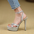 Silver (14cm heel) / EU 34