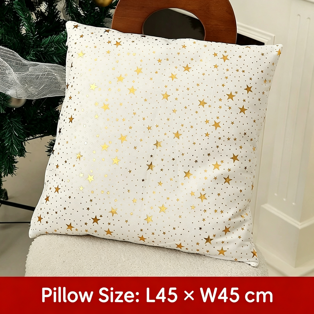 Sarung Bantal Topi Santa Bahan Goni, Sarung Bantal Dekorasi Meriah untuk Ruang Tamu dan Dekorasi Liburan