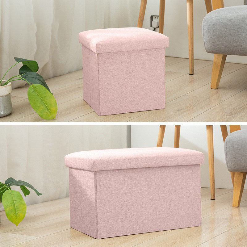 Bangku Ottoman Penyimpanan Linen Lipat | Pijakan Kaki Multifungsi Kotak Penyimpanan Sepatu, Kursi Entri Kubus & Persegi Panjang untuk Kamar Tidur Ruang Tamu